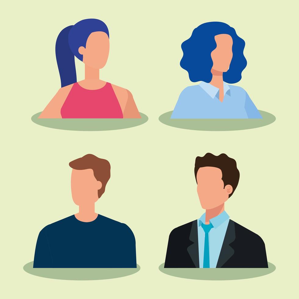 group of business people elegant avatar character vector