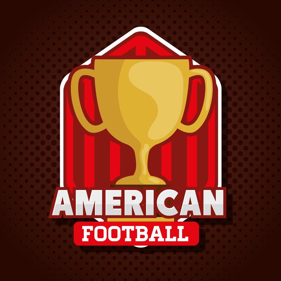 cartel de fútbol americano con trofeo de copa vector