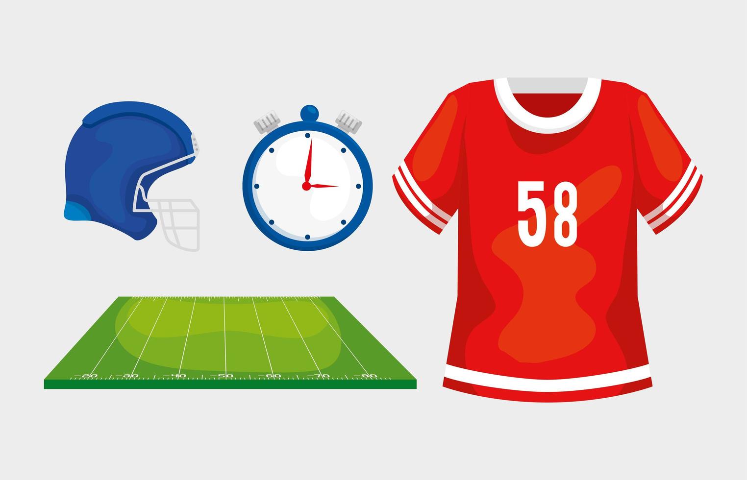 establecer iconos de fútbol americano vector