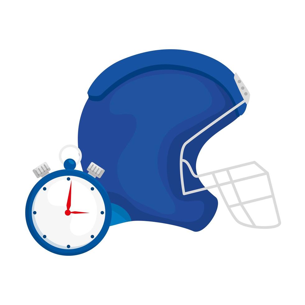 american football helmet with chronometer vector