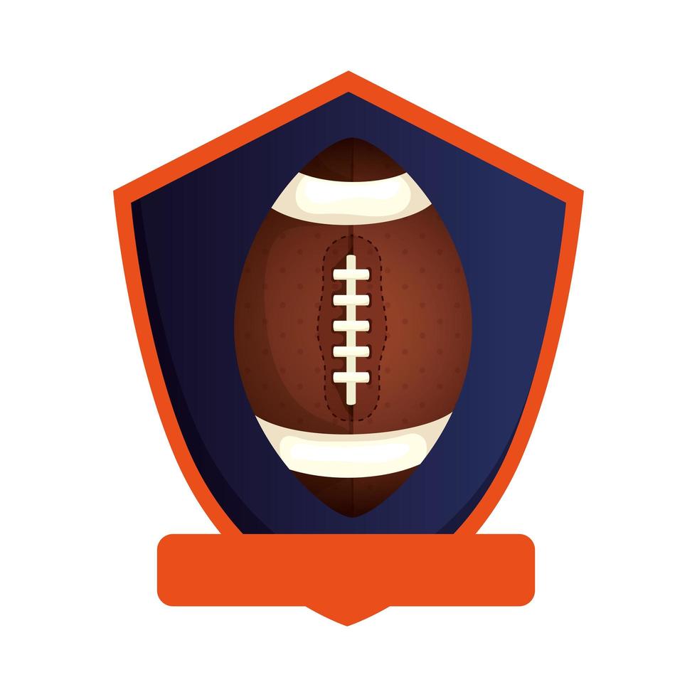 Casco de fútbol americano en escudo icono aislado vector