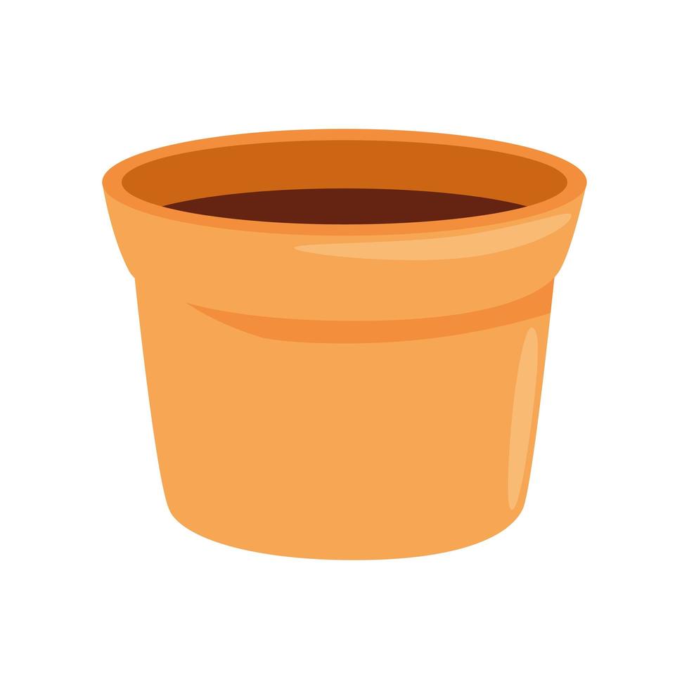 flower pot ceramic isolated icon vector
