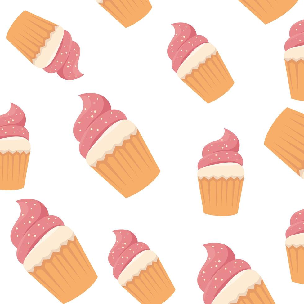 background of delicious cupcakes icons vector