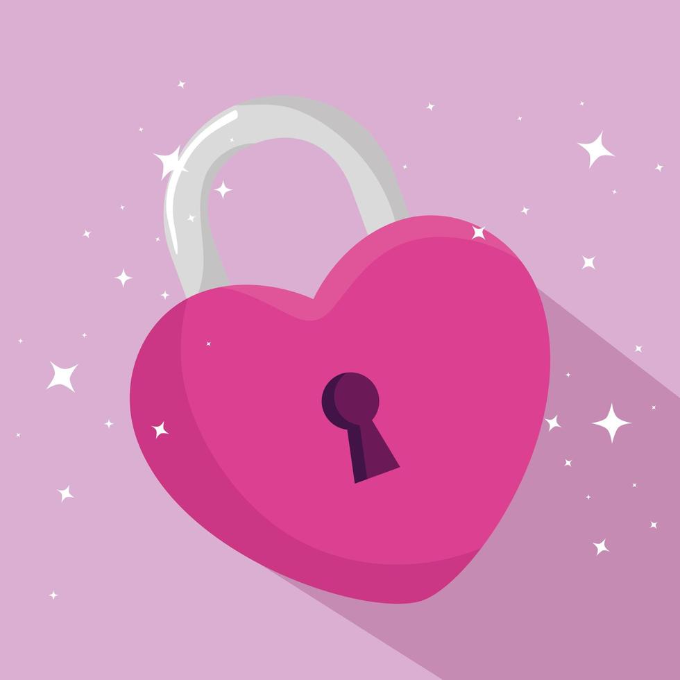 padlock in shape heart isolated icon vector