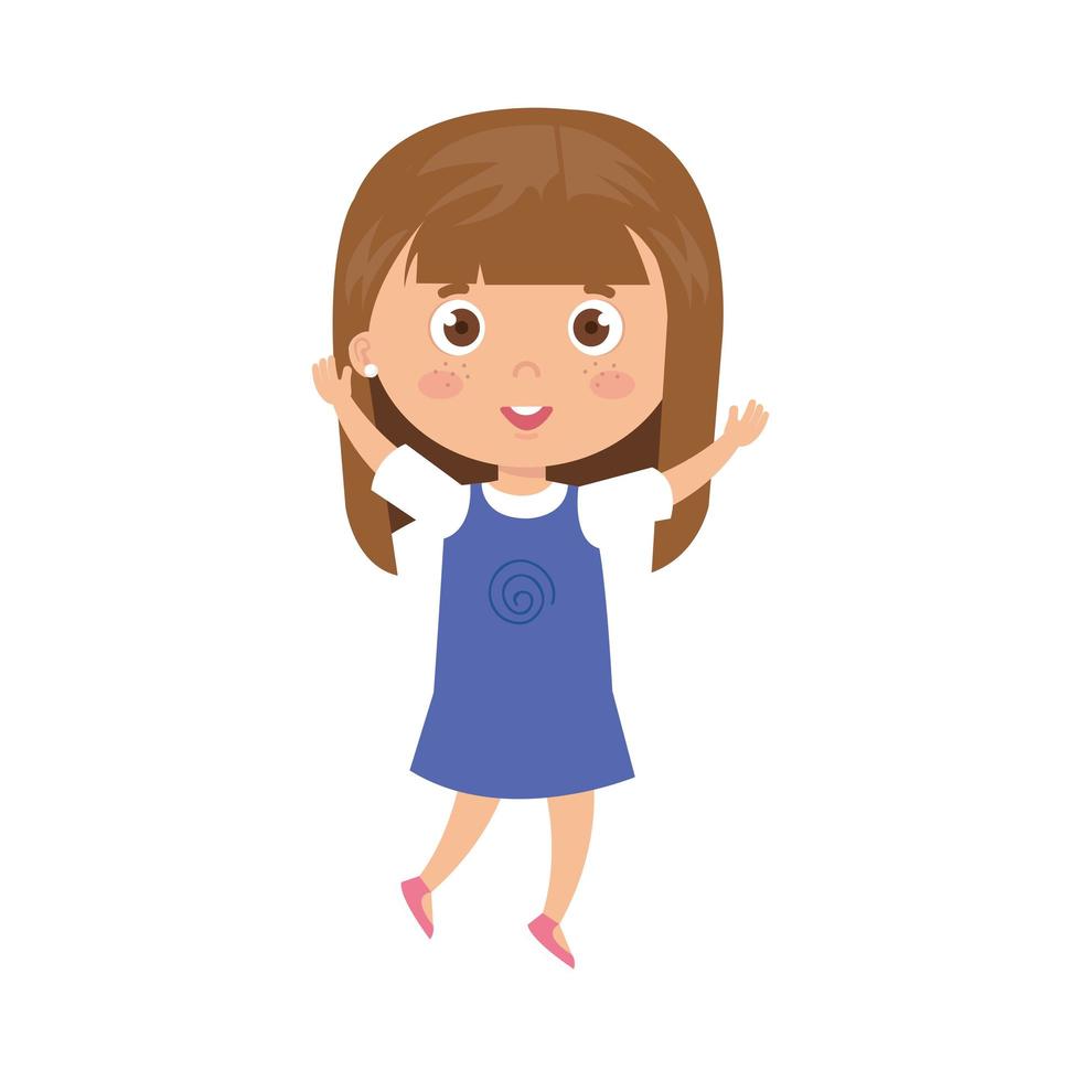 cute girl standing on white background vector