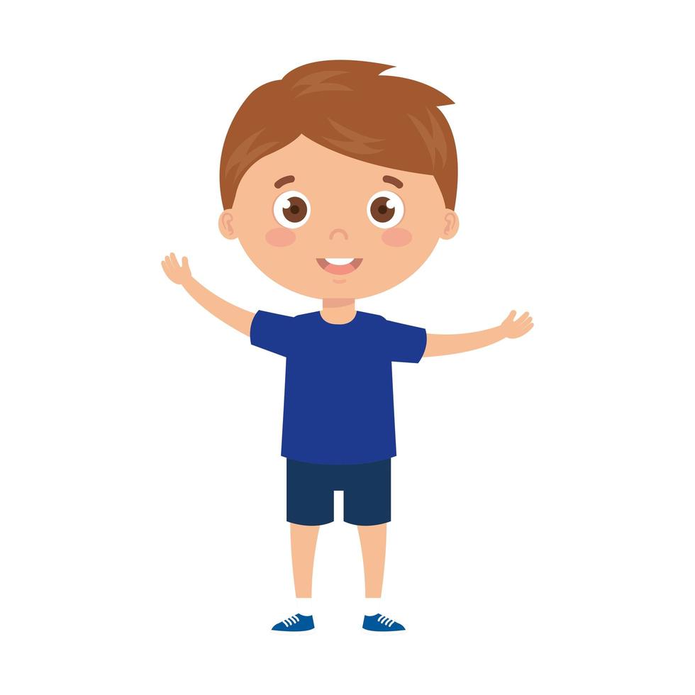 cute boy standing on white background vector