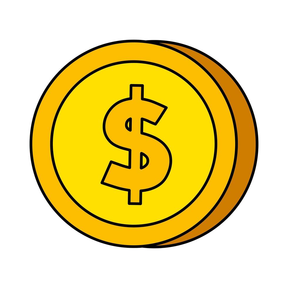 coin money cash isolated icon vector