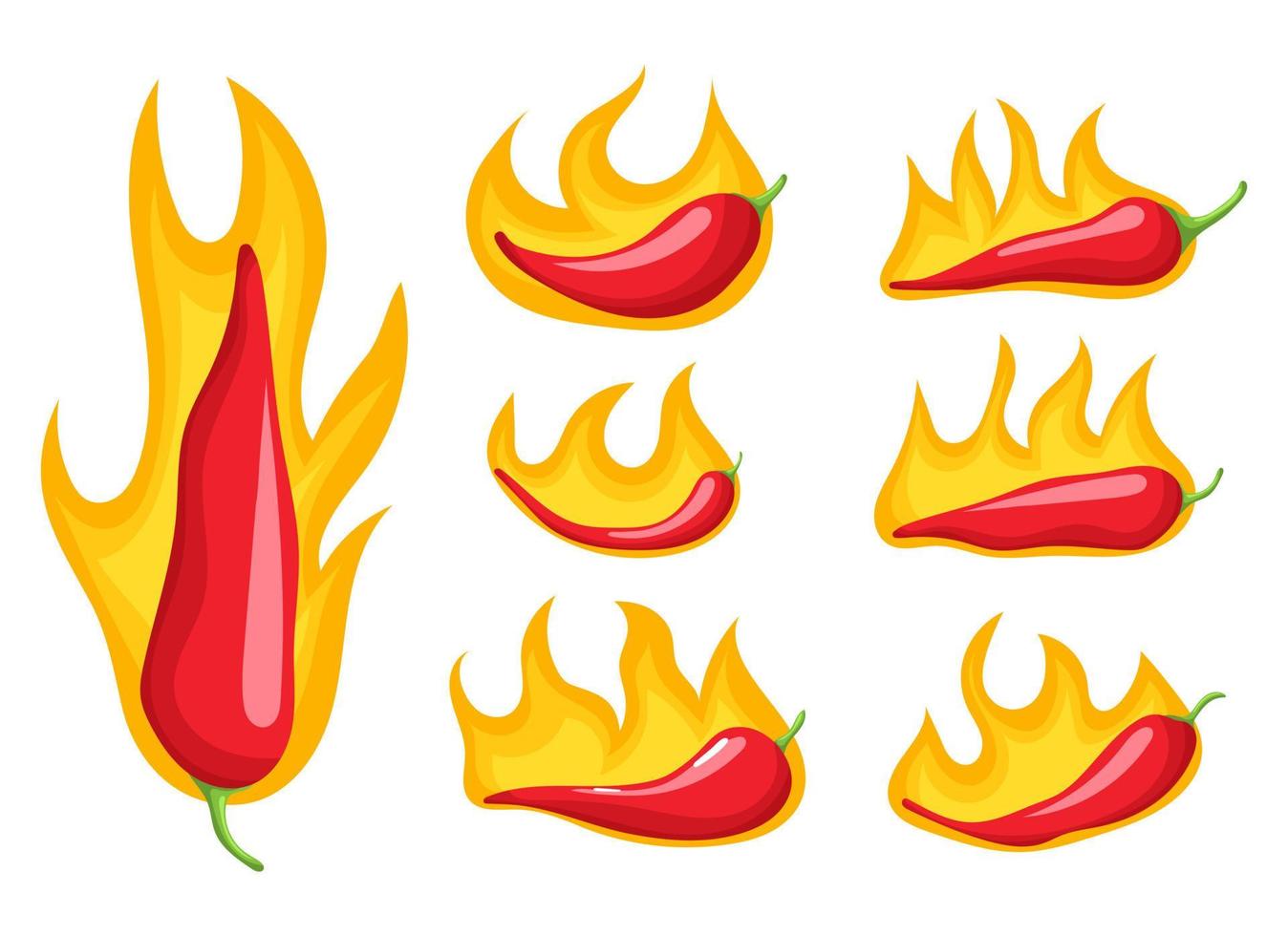 Ilustración de diseño de vector de pimiento picante aislado sobre fondo blanco