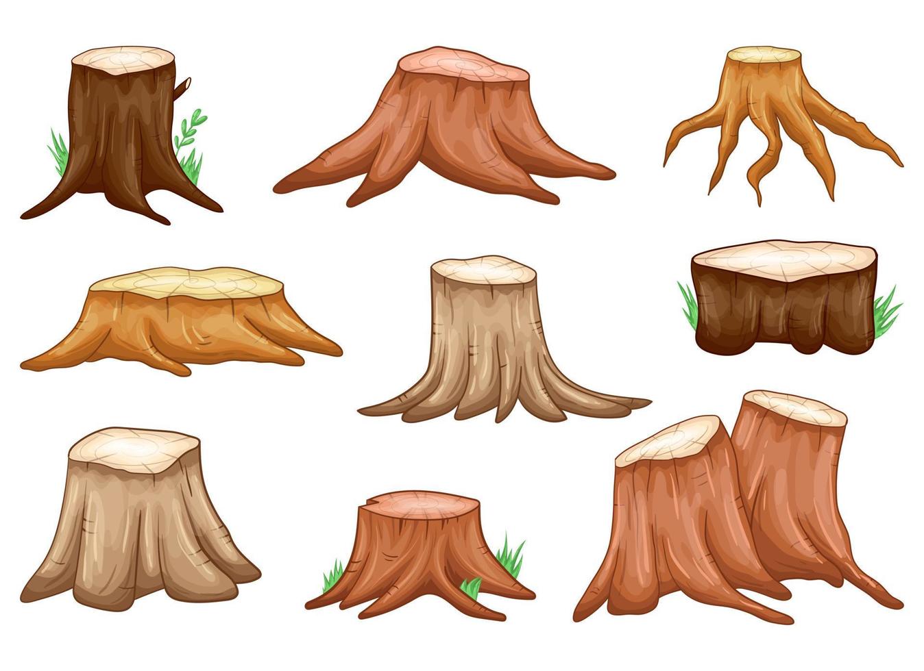 Tree stump vector design illustration isolated on white background