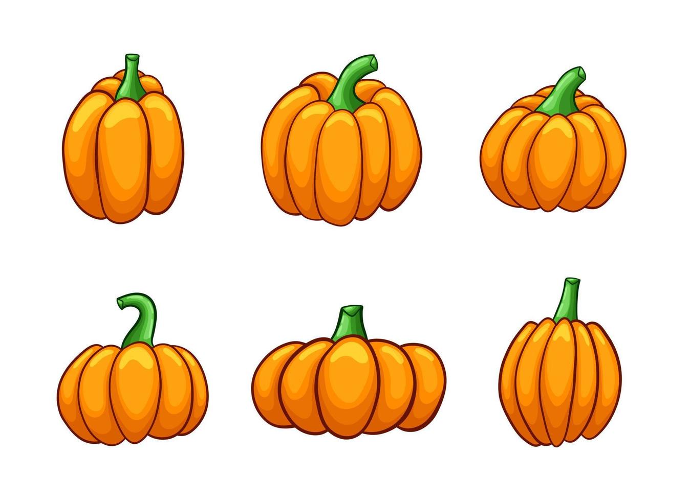 Ilustración de diseño de vector de clipart de calabaza aislado sobre fondo blanco