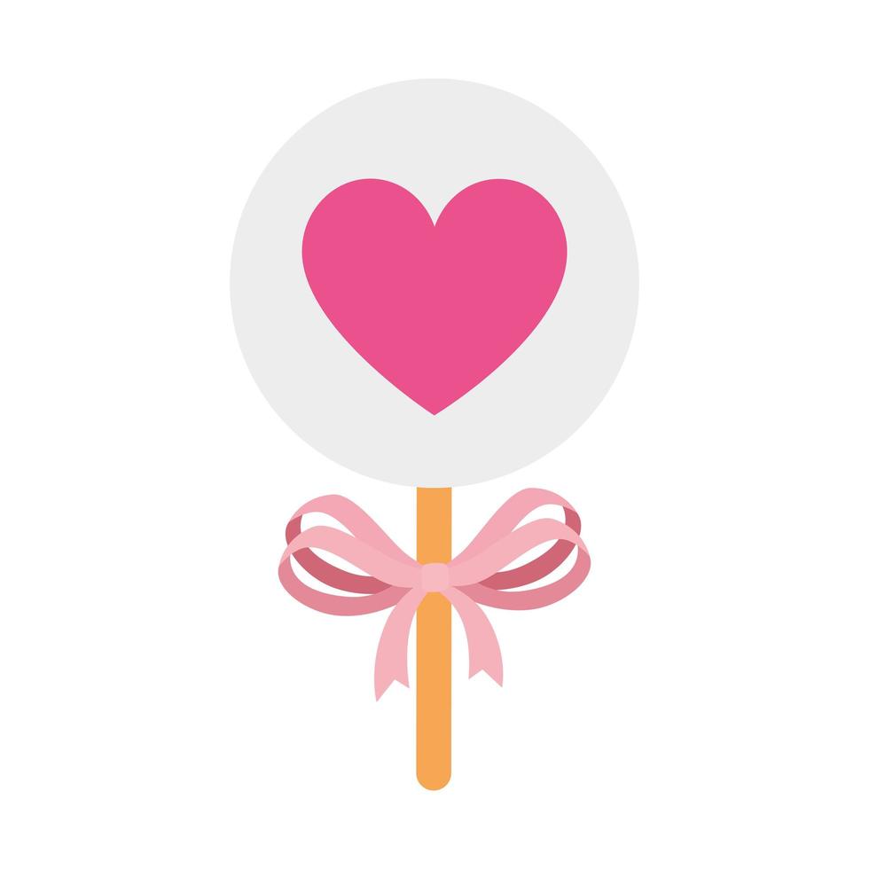 sweet lollipop with heart isolated icon vector