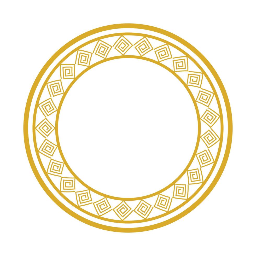 frame circular chinese isolated icon vector