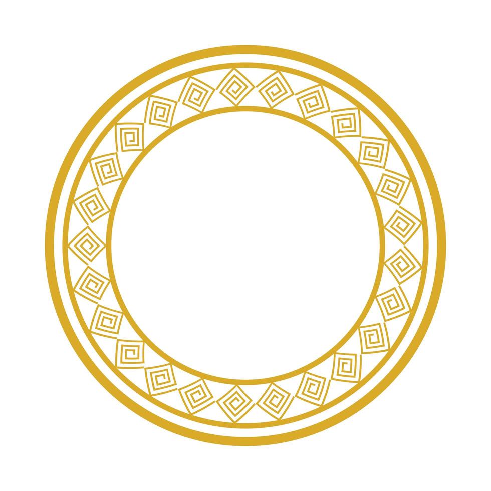 frame circular chinese isolated icon vector