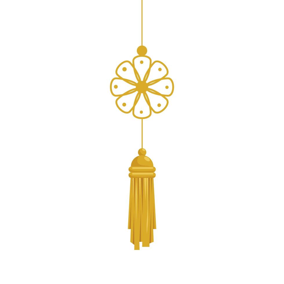 flower decoration chinese hanging isolated icon vector