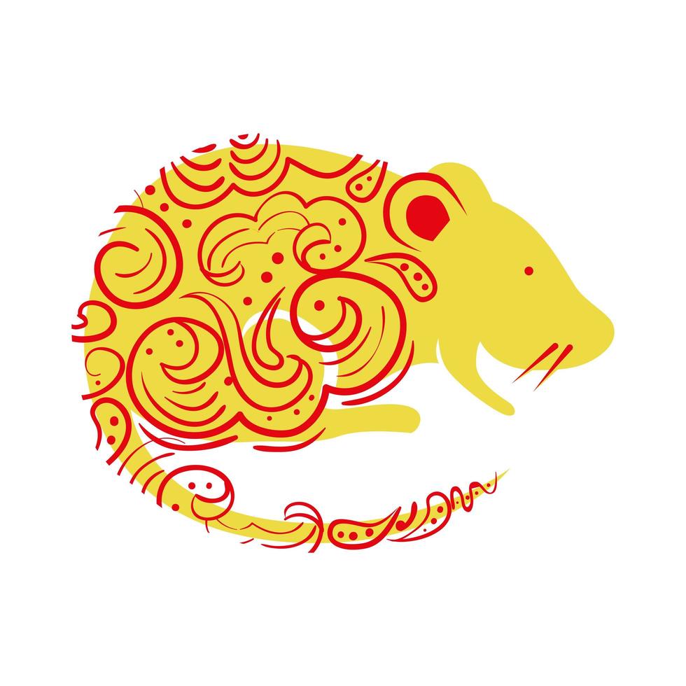 cute rodent rat isolated icon vector