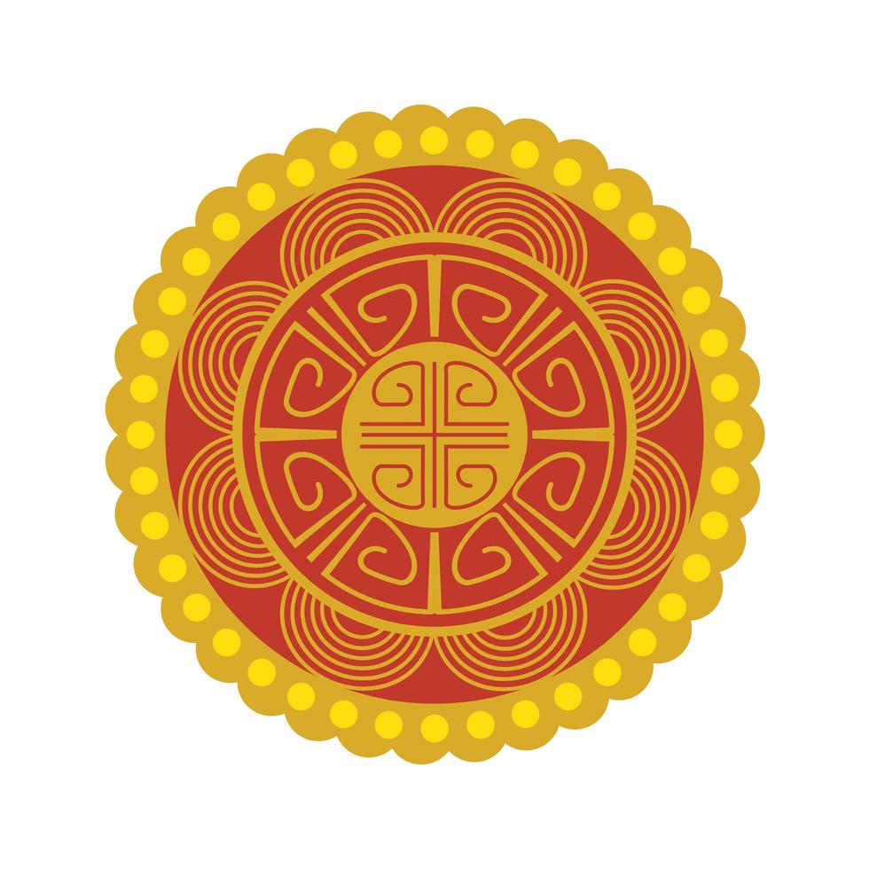 frame circular chinese isolated icon vector