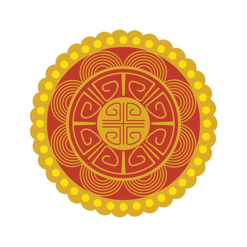 frame circular chinese isolated icon vector