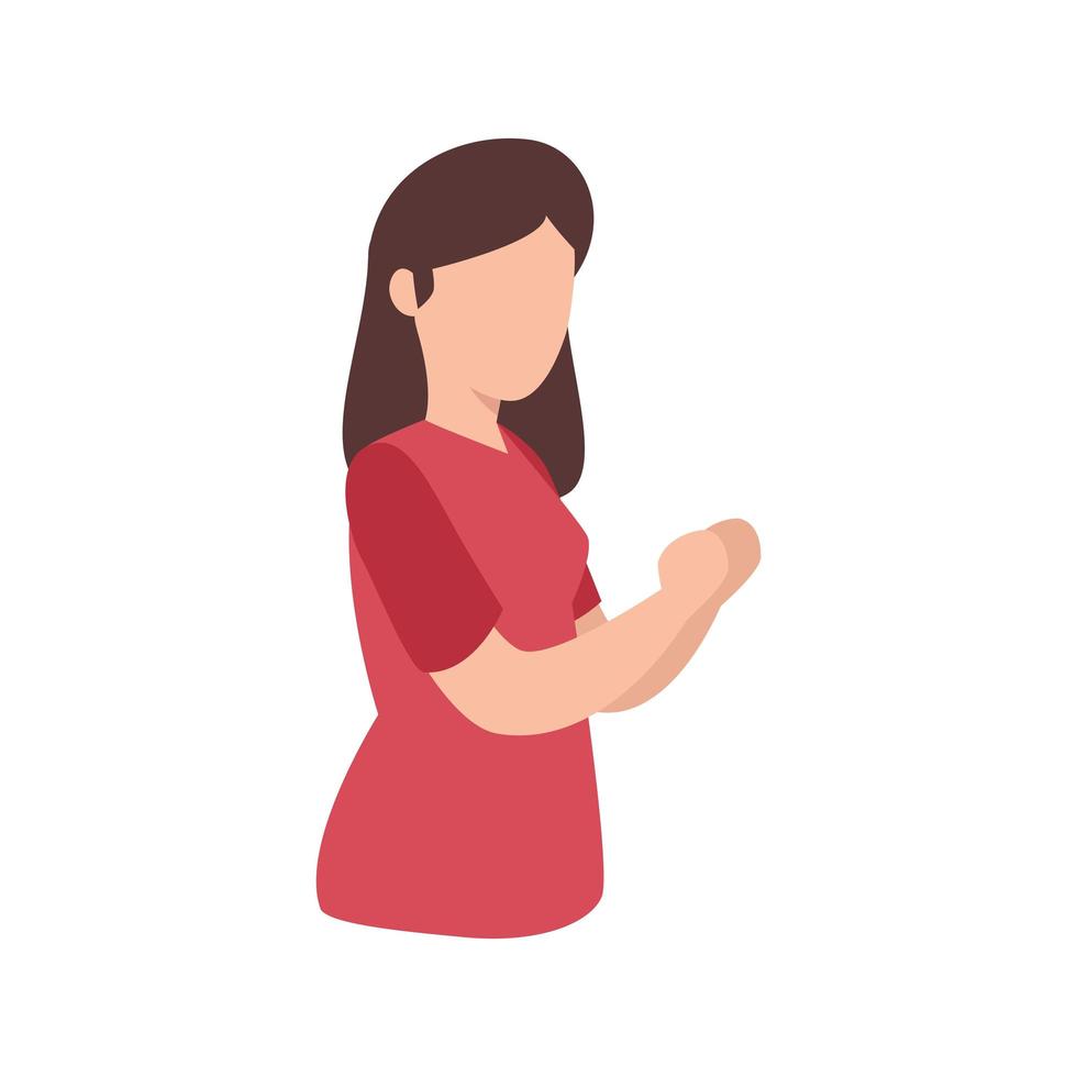 young woman avatar character icon vector