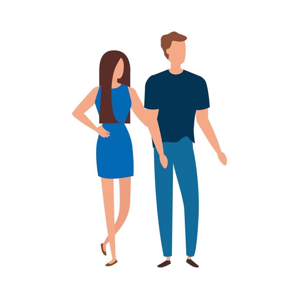 pareja de negocios elegante personaje de avatar vector