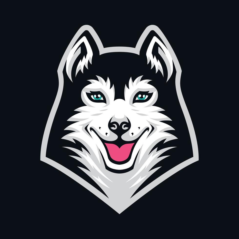 mascota de vector de cara de husky