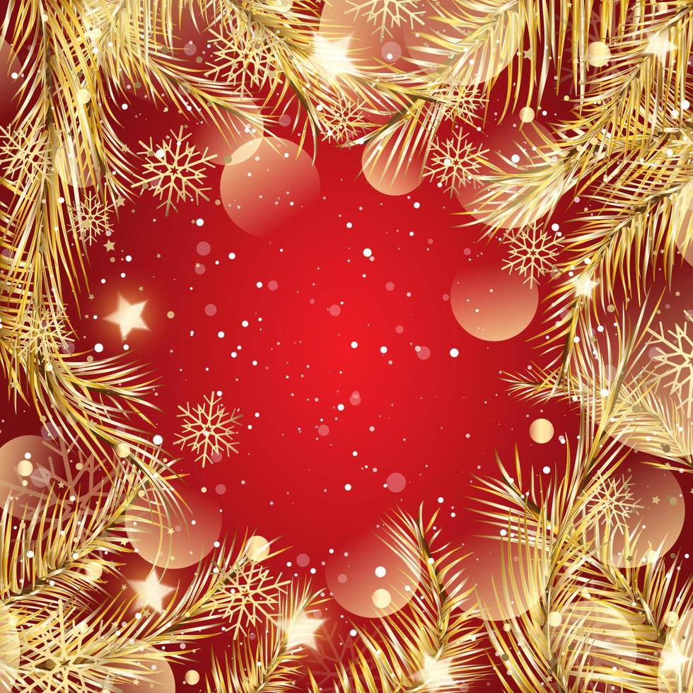 fondo de navidad rojo y dorado vector