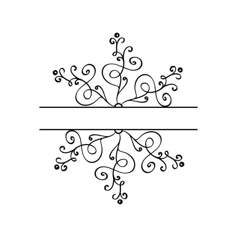 lindo vector navidad dibujado a mano split copo de nieve escandinavo vintage. elemento de diseño decorativo de Navidad en estilo retro, ilustración de invierno aislado