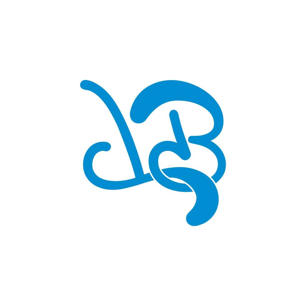 letter lb linked blue water design logo vector