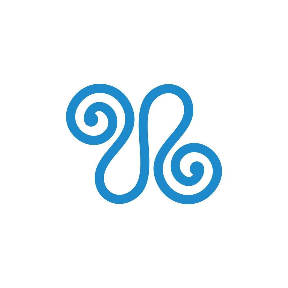 abstract loop spiral blue wavy shape symbol vector