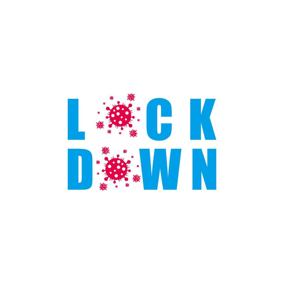 word lock down against virus infection decoration vector