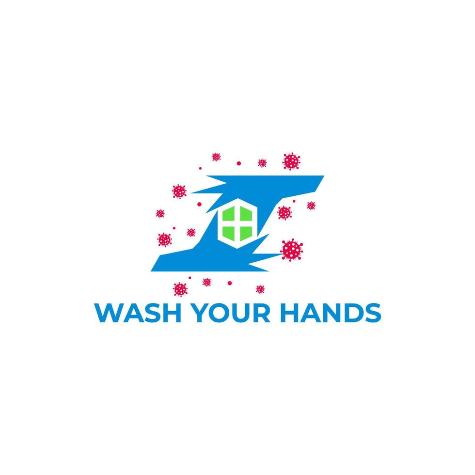 text wash your hand plus medical design symbol vector