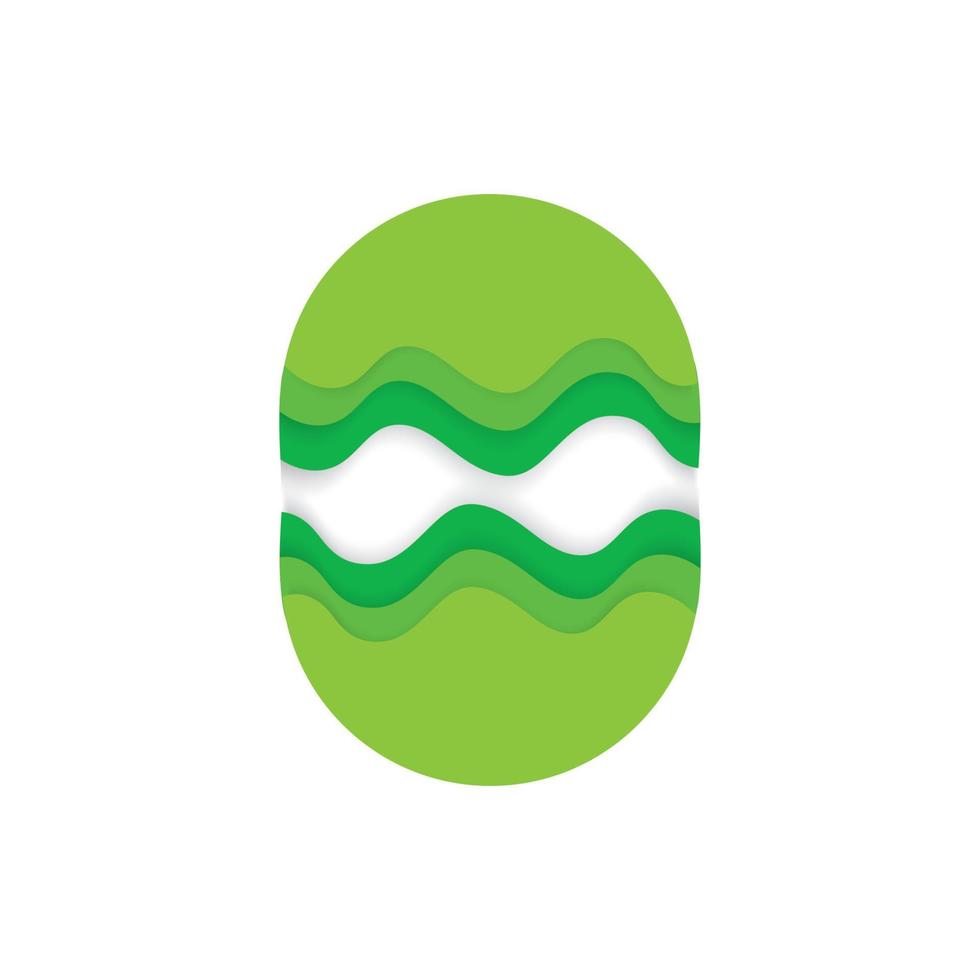 abstract green earth paper cut 3d descoration vector