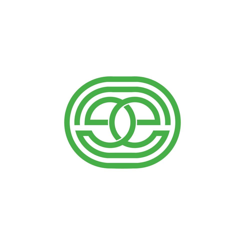 letter ee linked circle geometric line symbol logo vector