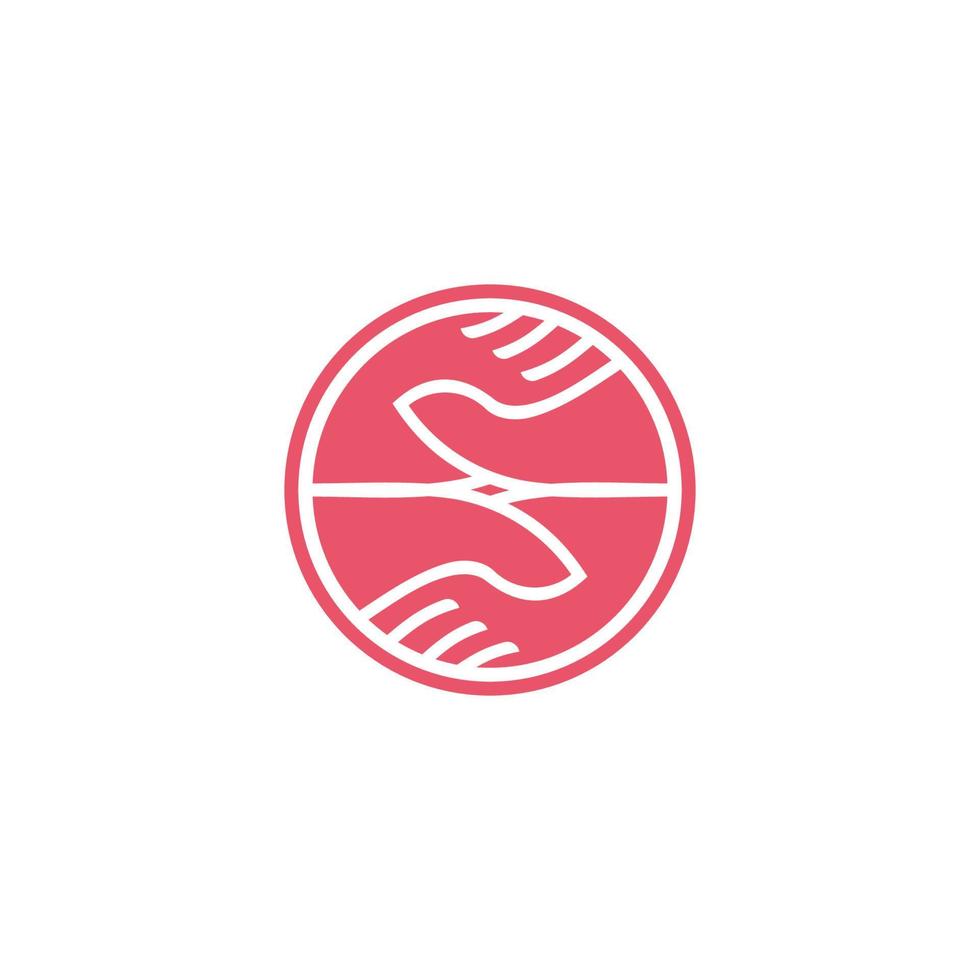 soft care hand symbol simple geometric design vector