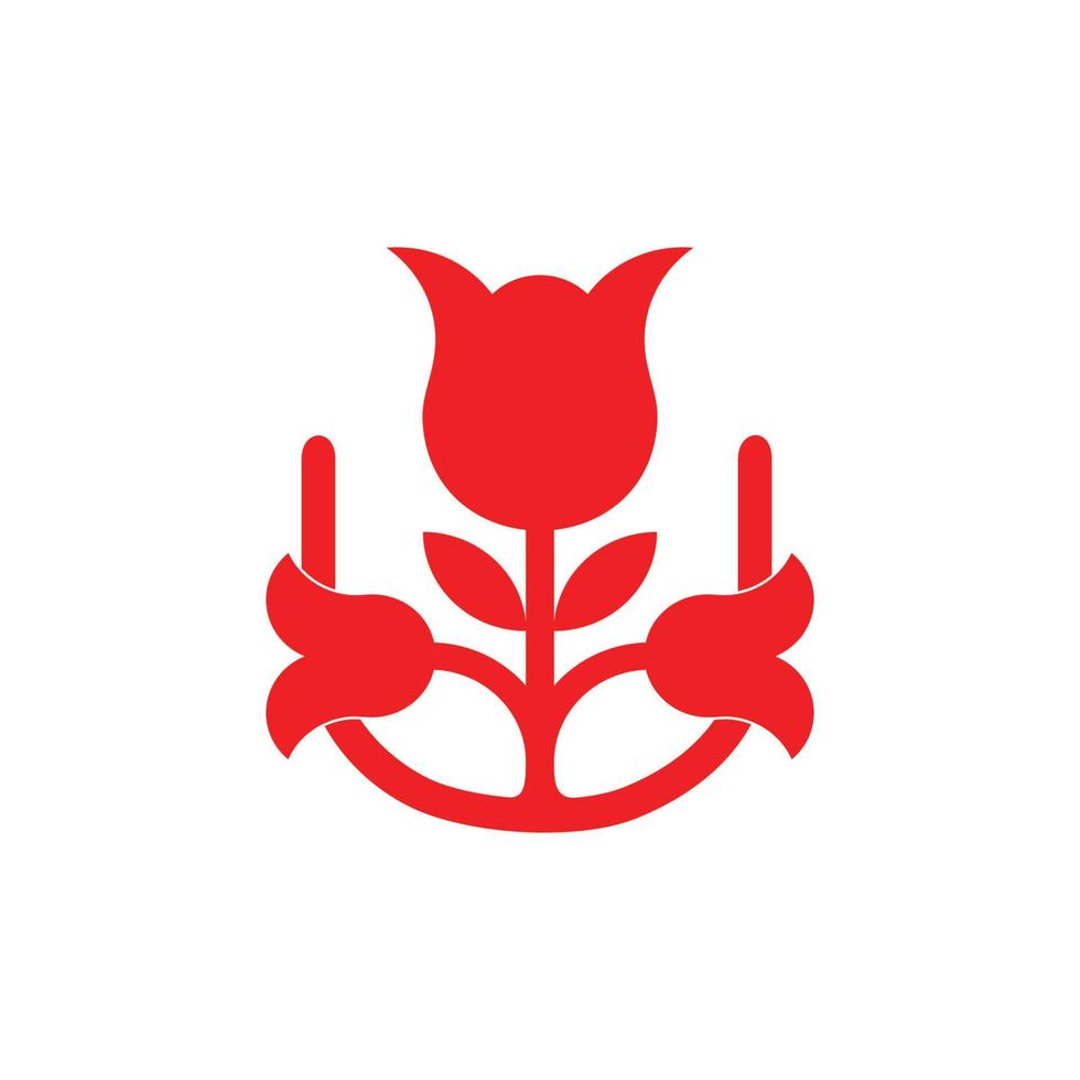 letter u flower geometric design logo vector