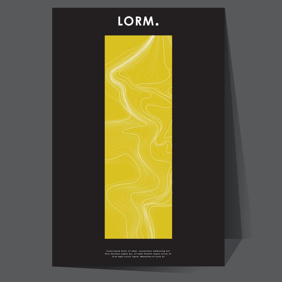 topography poster line on black background vector