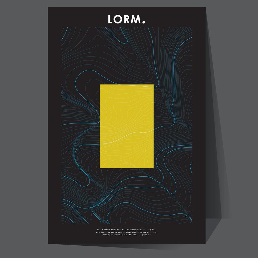 topography poster line on black background vector