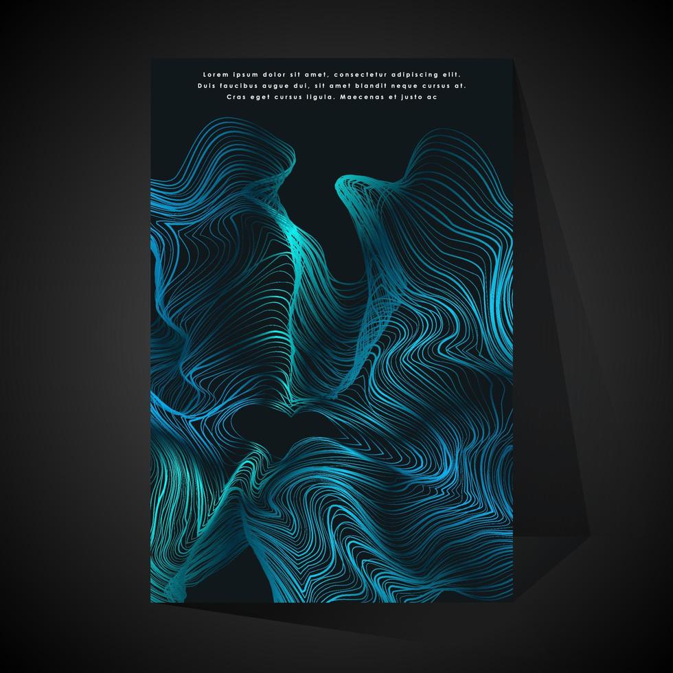 topography poster line on black background vector