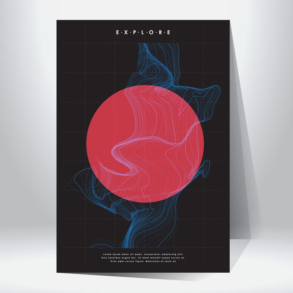 topography poster line on black background vector