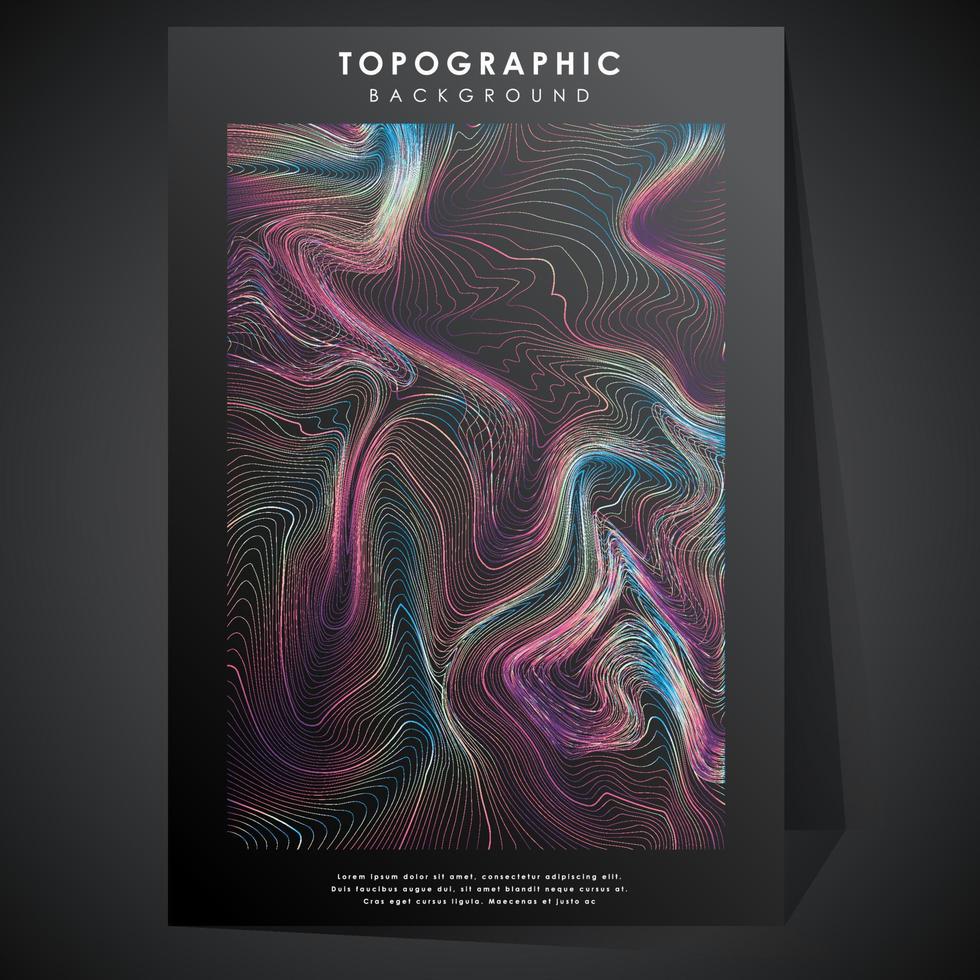 topography poster line on black background vector