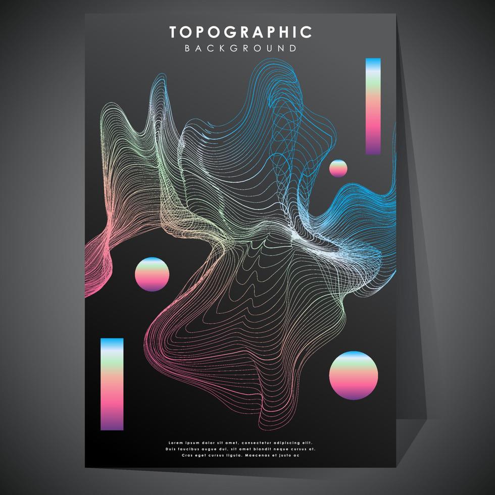 topography poster line on black background vector