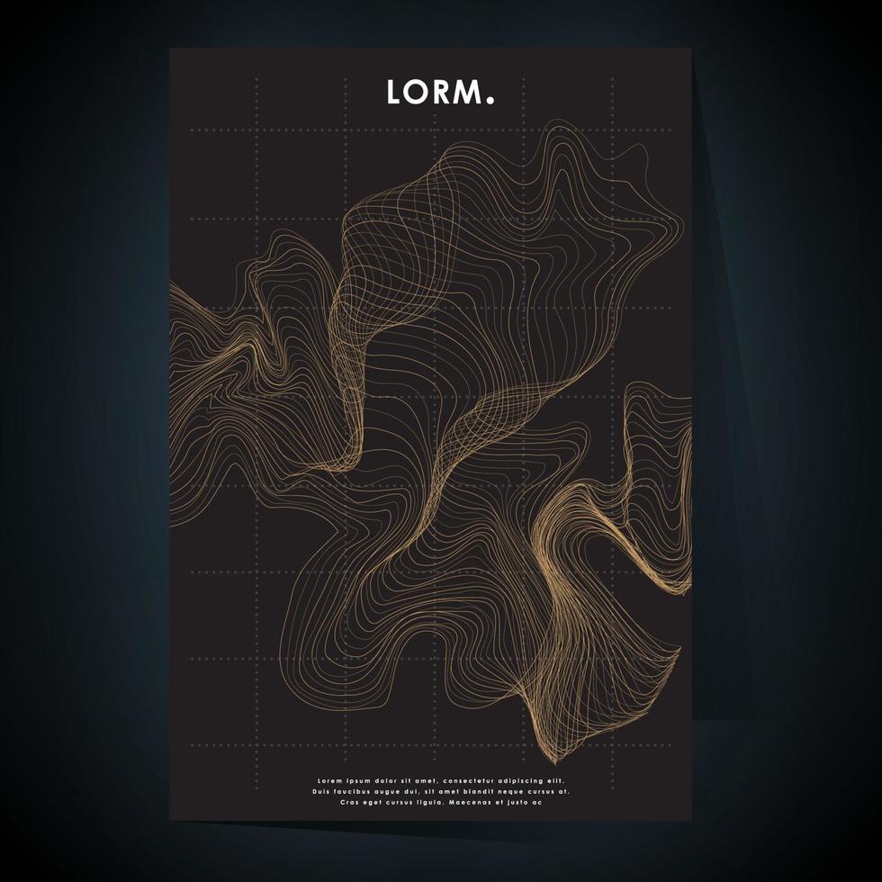 topography poster line on black background vector