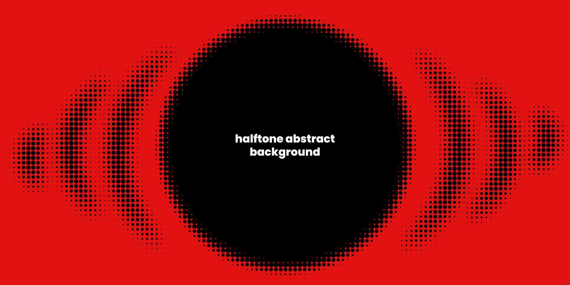 Halftone in abstract style with place for text. Geometric retro banner vector texture. Modern print. Red and black background. Light effect