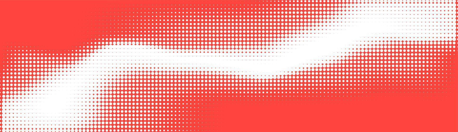 Halftone in abstract style. Geometric retro banner vector texture. Modern print. White and red background. Light effect