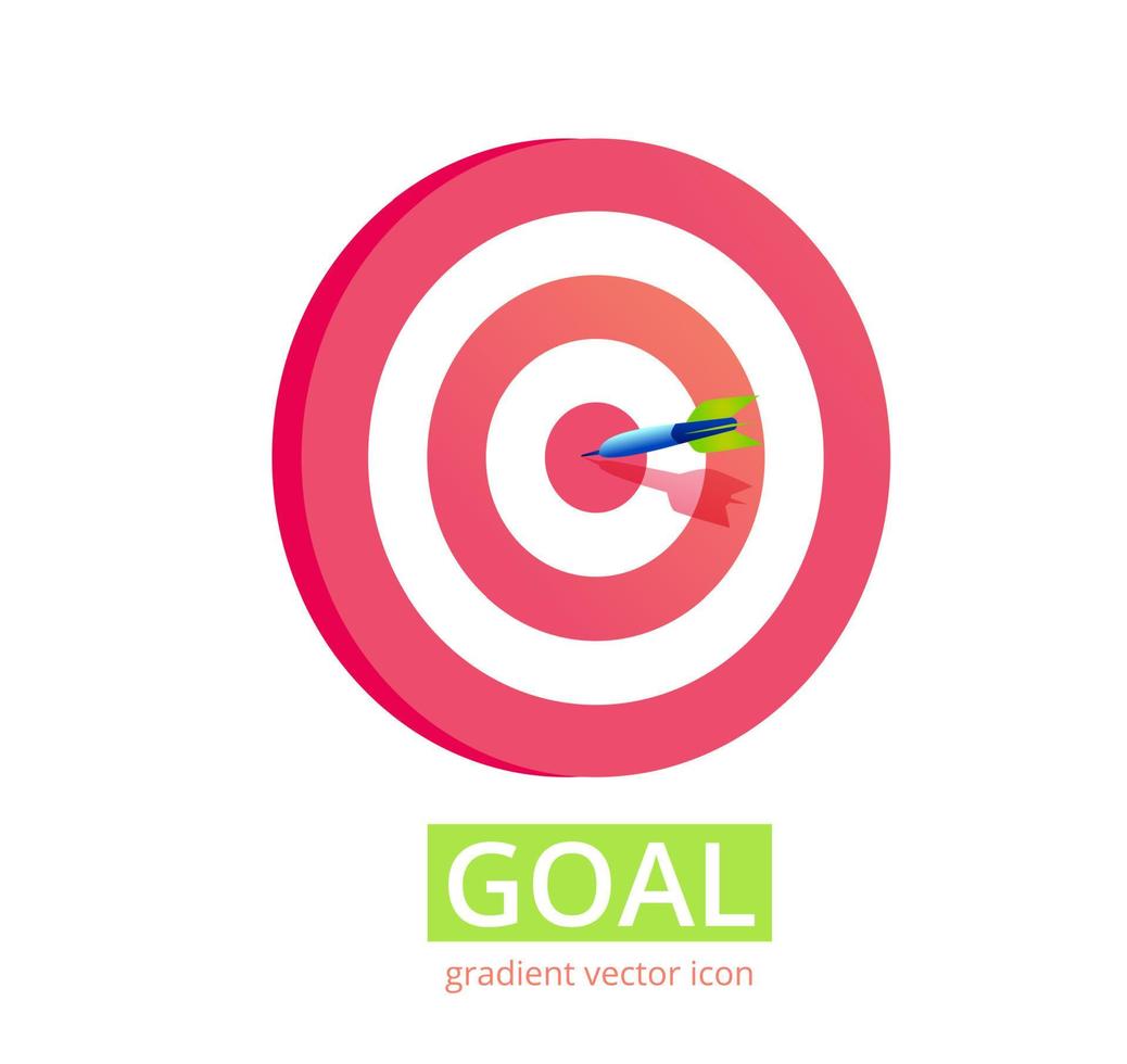 Goal in flat style on blue background. Business illustration. vector