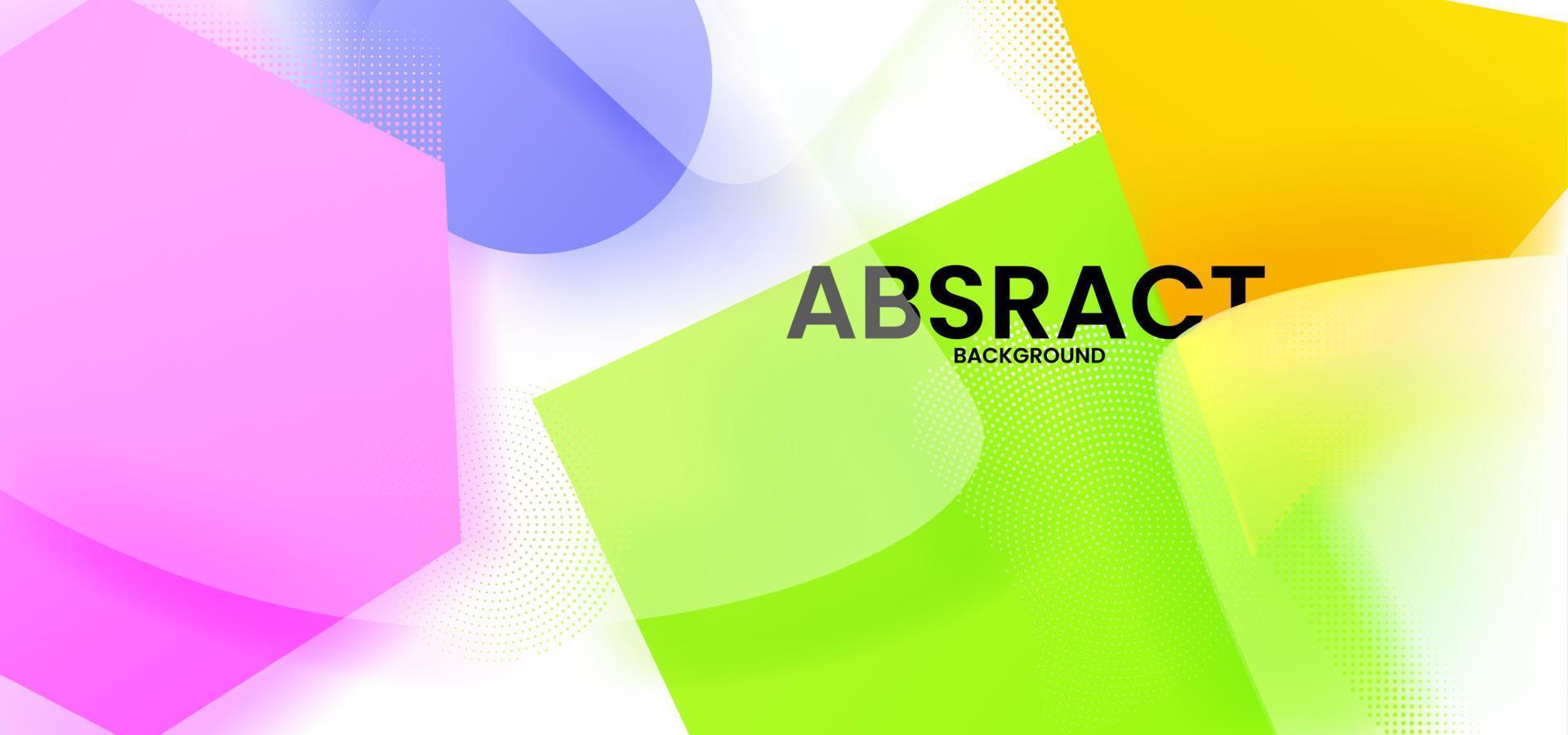 Abstract geometric background with frosted glass. Colored shapes on a white banner. Vector template design