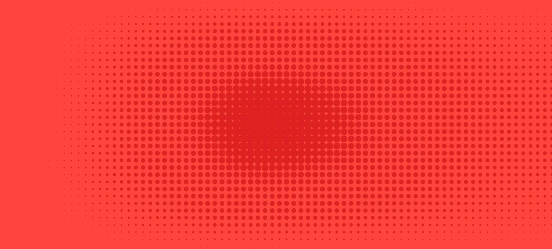 Halftone in abstract style. Geometric retro banner vector texture. Modern print. Red background. Light effect