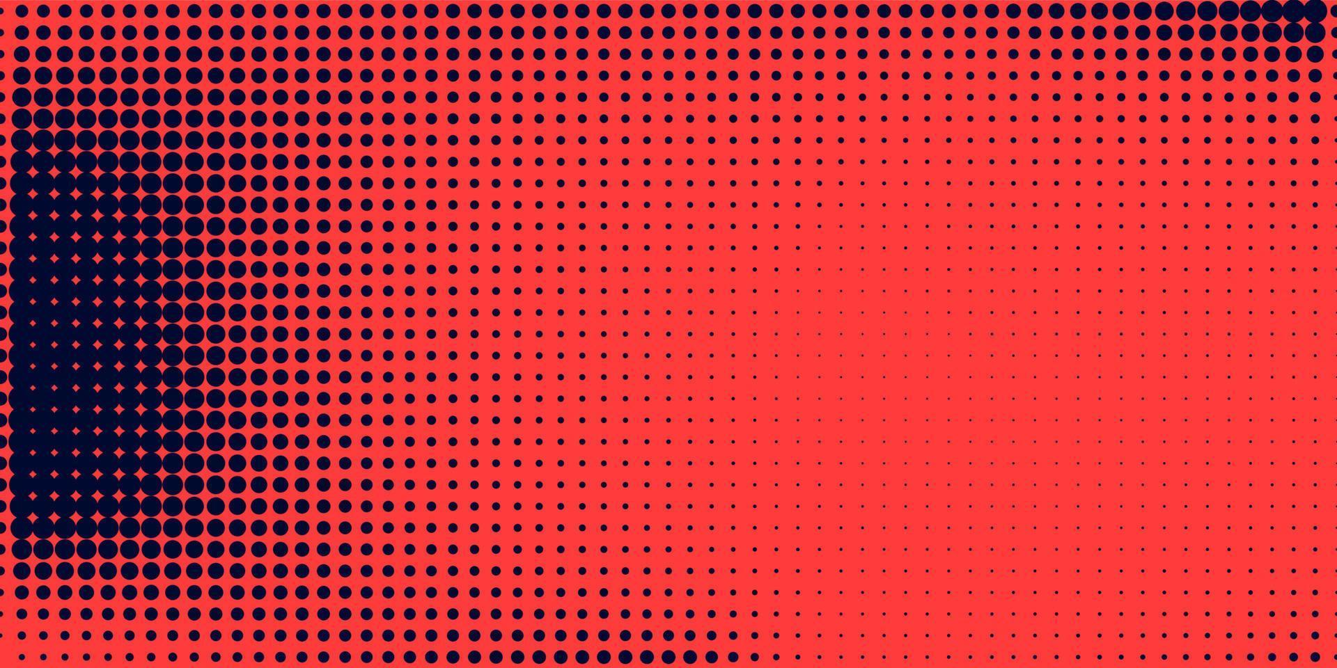 Halftone in abstract style. Geometric retro banner vector texture. Modern print. Dark blue and red background. Light effect