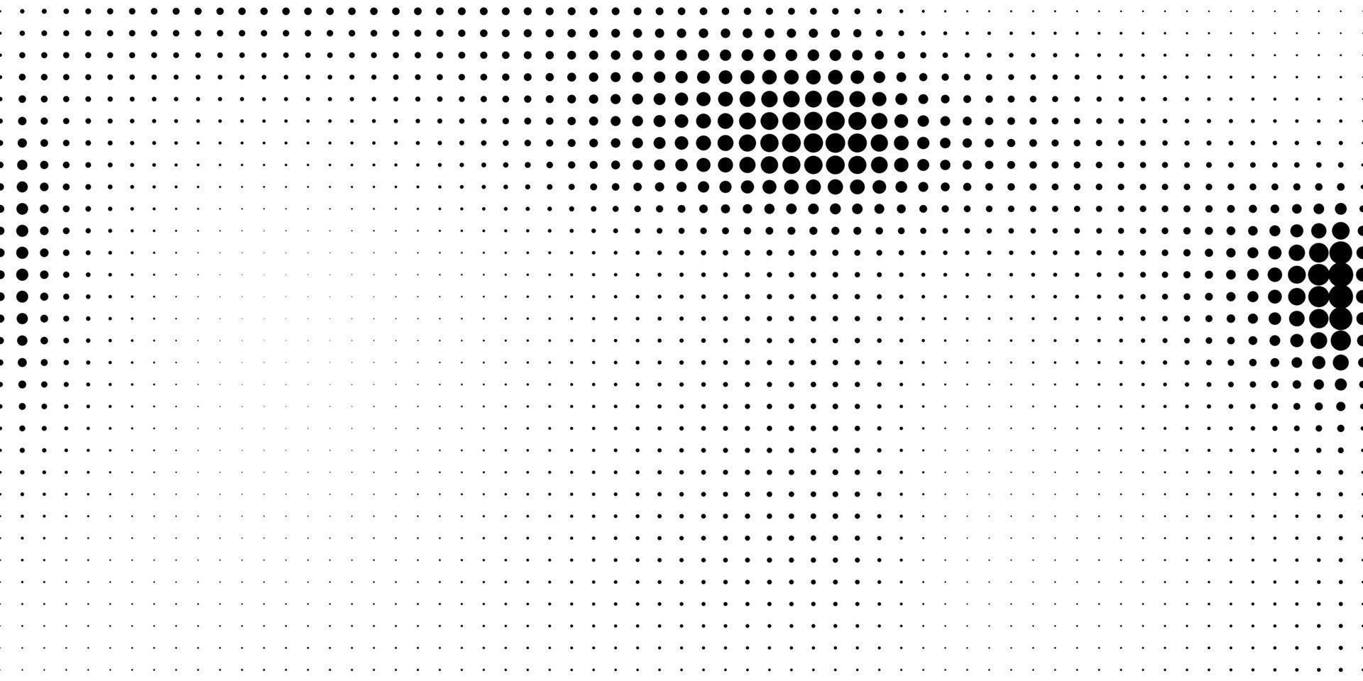 Halftone in abstract style. Geometric retro banner vector texture. Modern print. White and black background. Light effect.