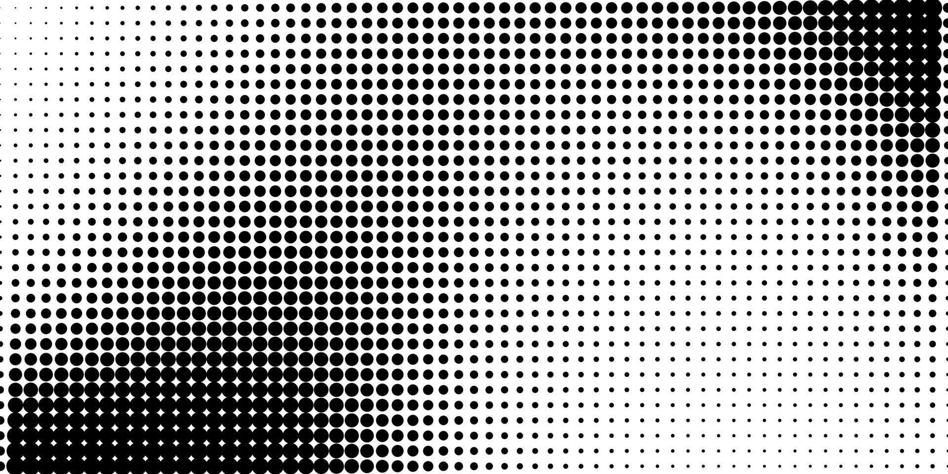 Halftone in abstract style. Geometric retro banner vector texture. Modern print. White and black background. Light effect.