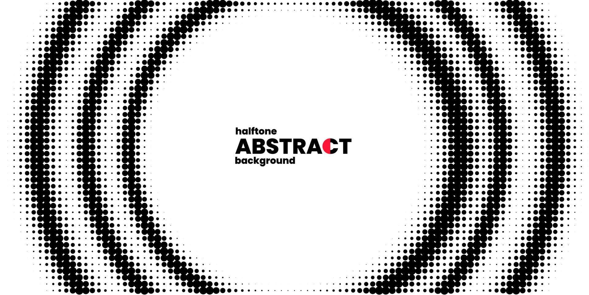 Halftone in abstract style with place for text. Geometric retro banner vector texture. Modern print. White and black background. Light effect